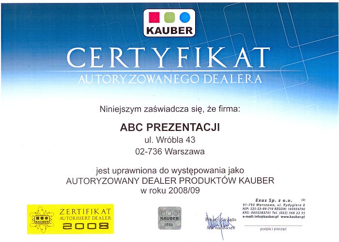 certyfikat dla abcprezentacji certyfikat dla abcprezentacji
